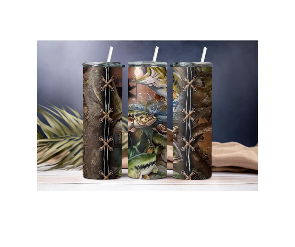 CAMO WITH FISH 20 OZ TUMBLER