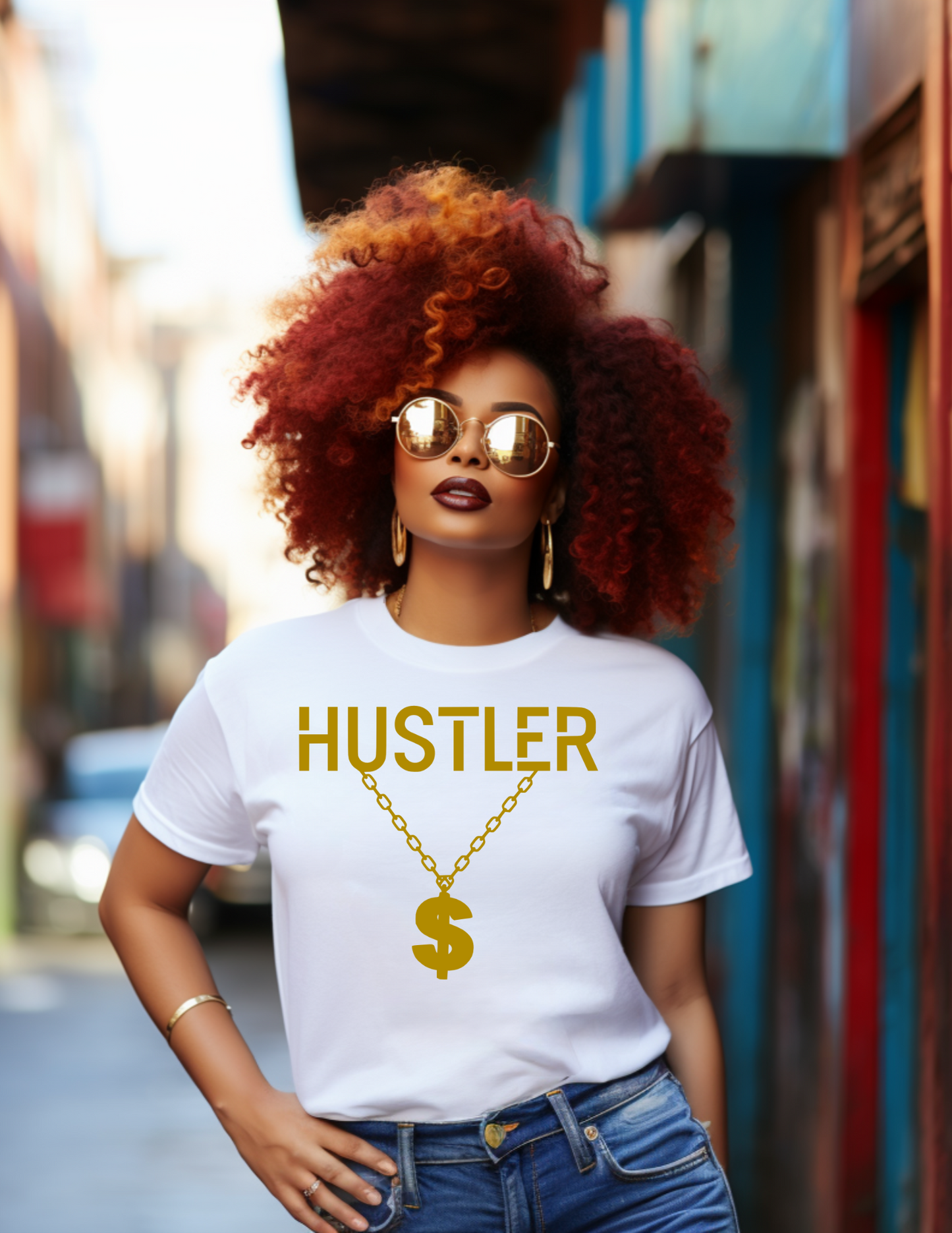HUSTLER WITH GOLD $ CHAIN
