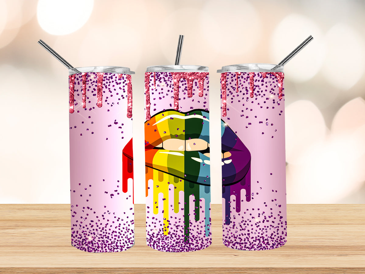 MULTICOLORED LIP 20 OZ TUMBLER