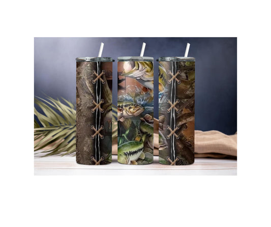CAMO WITH FISH 20 OZ TUMBLER