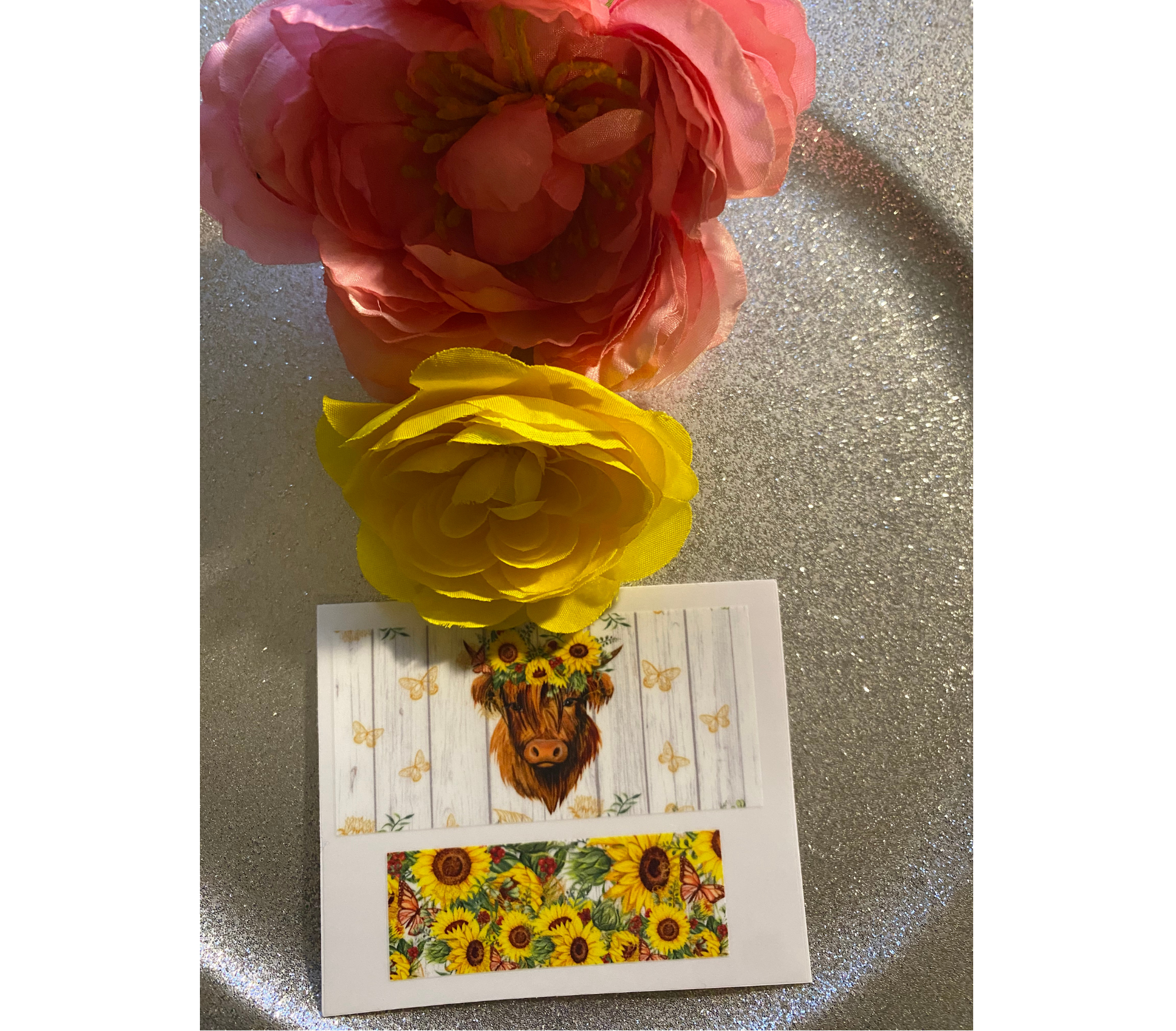 HIGHLAND SUNFLOWERS WITH YELLOW BUTTERFLIES