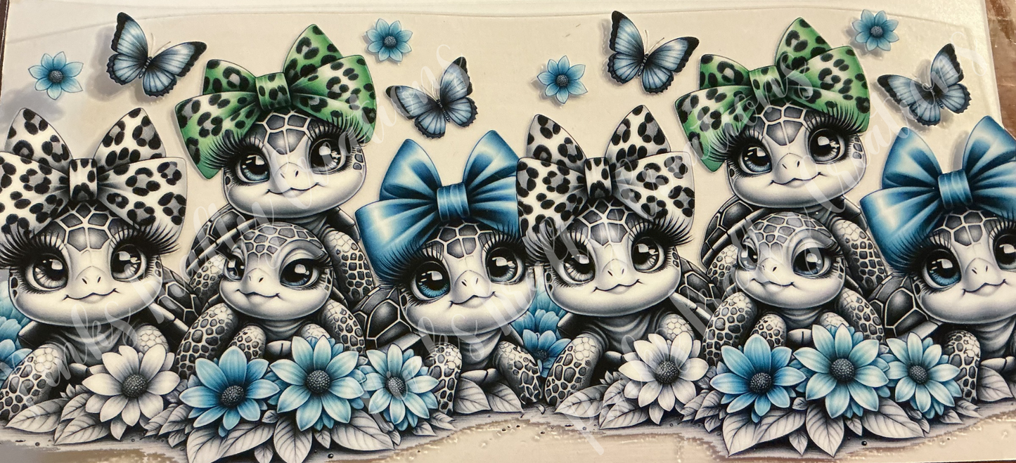 Baby Sea Turtles with Cheetah Bows